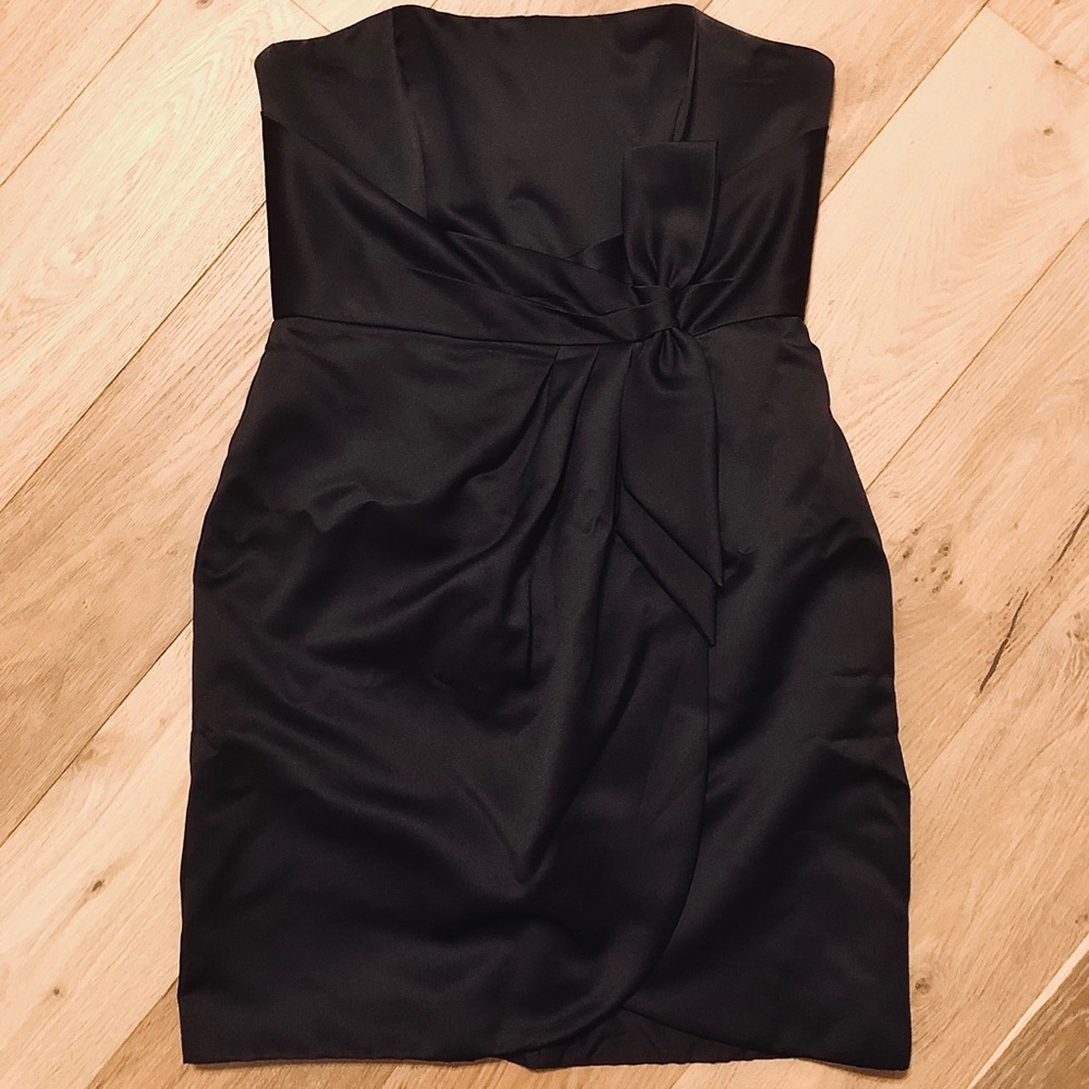 Alfred Angelo Strapless Satin Cocktail Dress 7126
